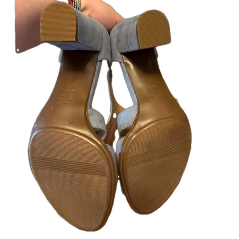 NATURALIZER Lindy Strappy Comfort Sandals Slate Gray Blue Block Heels Size 10 - Picture 5 of 7